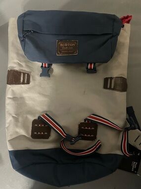 Burton Men's Two-Tone Navy Blue, Red and Gray Backpack